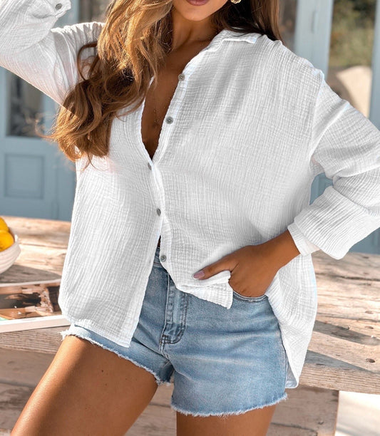 Verónica - Blusa Blanca con Estampado