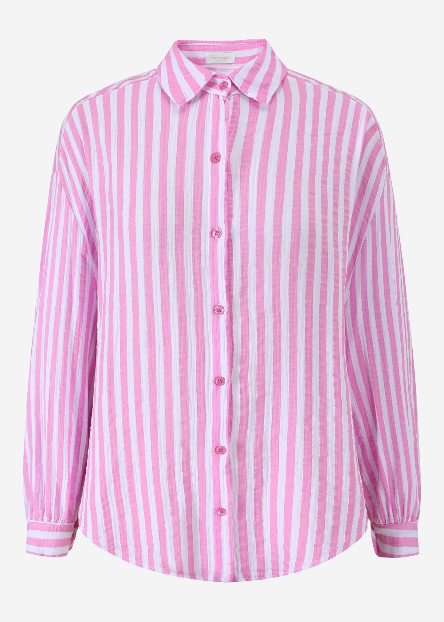 Blusa oversize a rayas - rosa