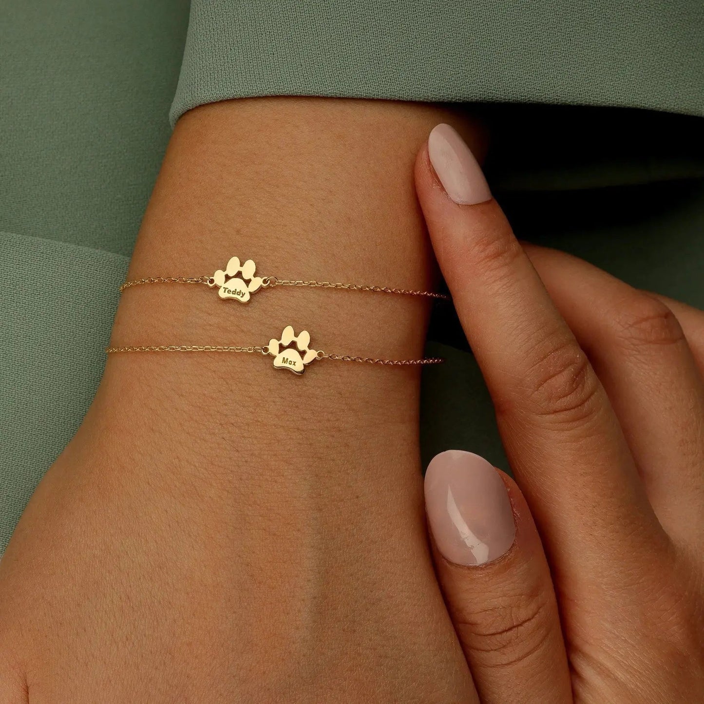 Lara - Pulsera personalizada con nombre y huella