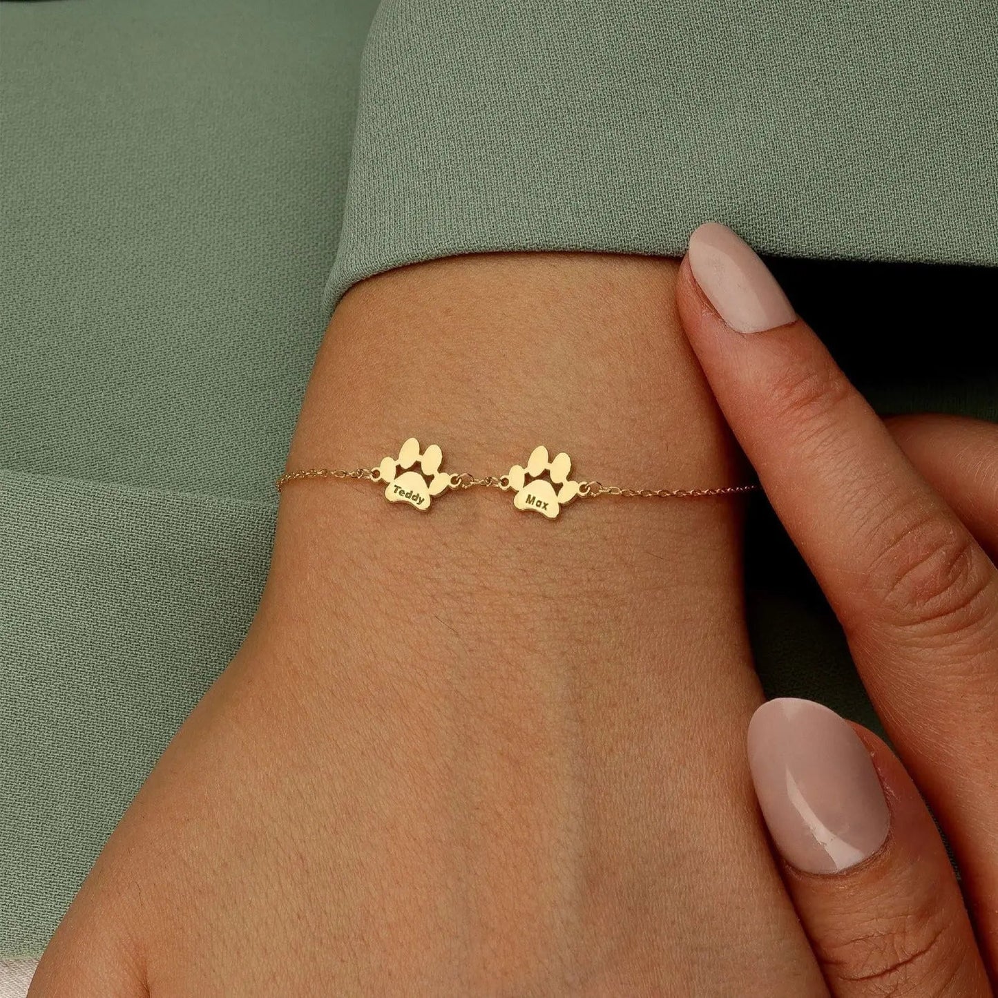 Lara - Pulsera personalizada con nombre y huella