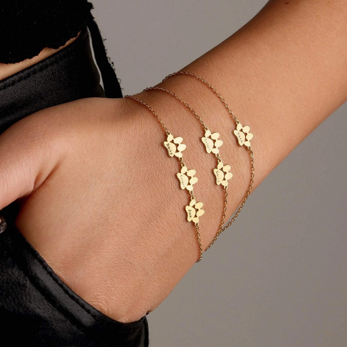 Lara - Pulsera personalizada con nombre y huella