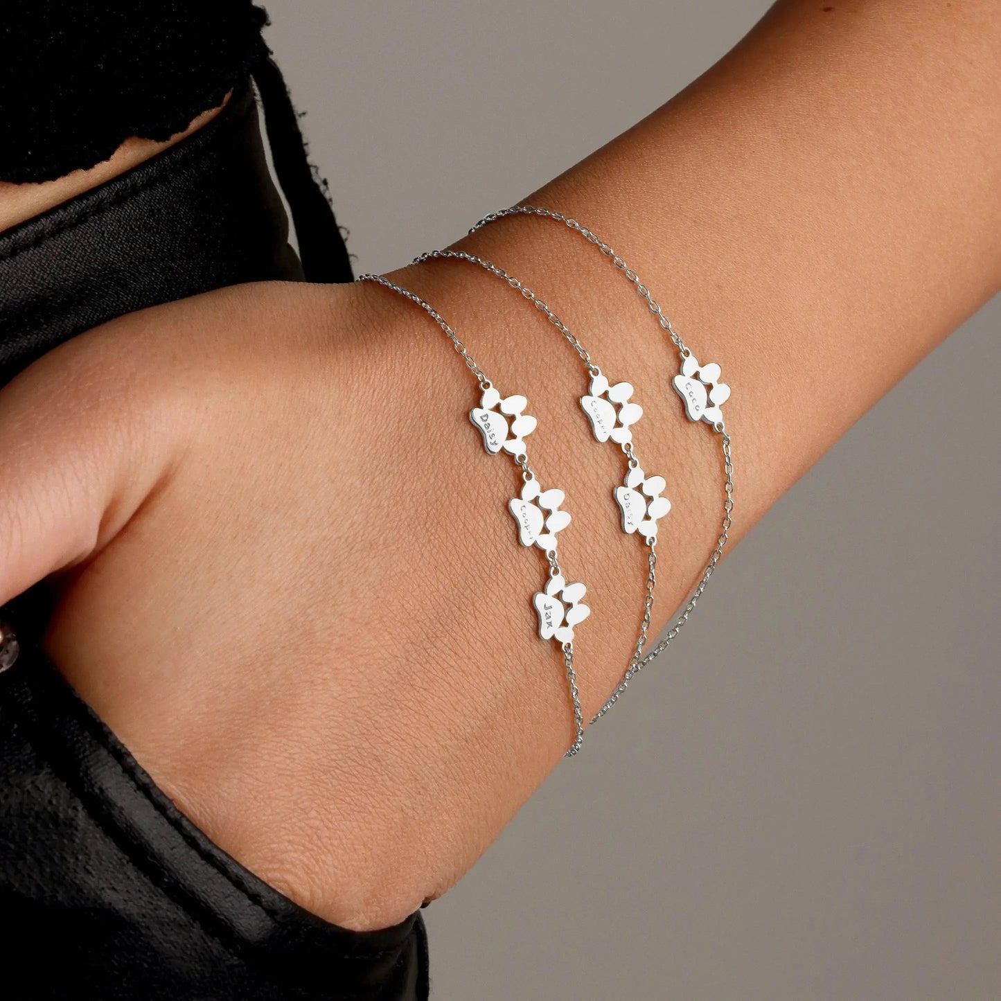 Lara - Pulsera personalizada con nombre y huella