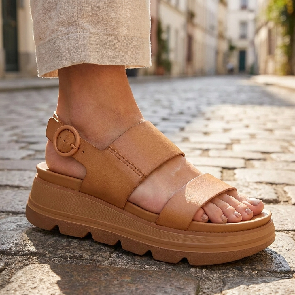 LANA - Sandalias de cuña con plataforma acolchada
