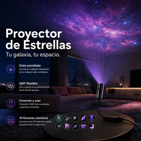 Proyector HD «plug-and-play» para ver galaxias y océanos  Oferta especial: 35 % de descuento – solo por tiempo limitado