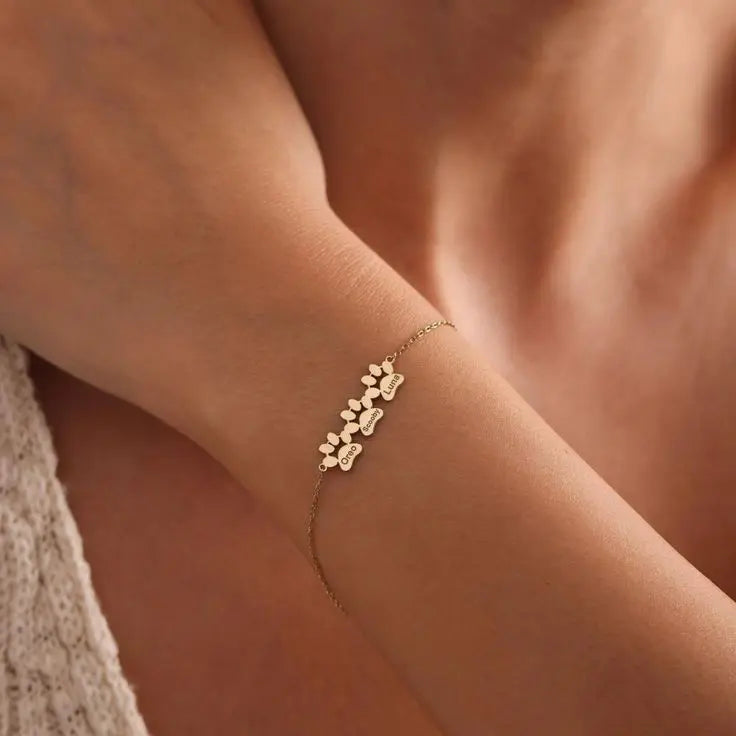 Lara - Pulsera personalizada con nombre y huella