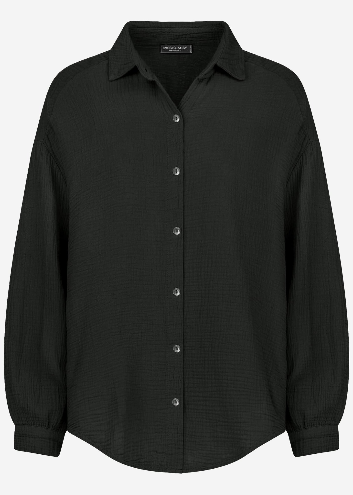 Blusa oversize, corta - negra