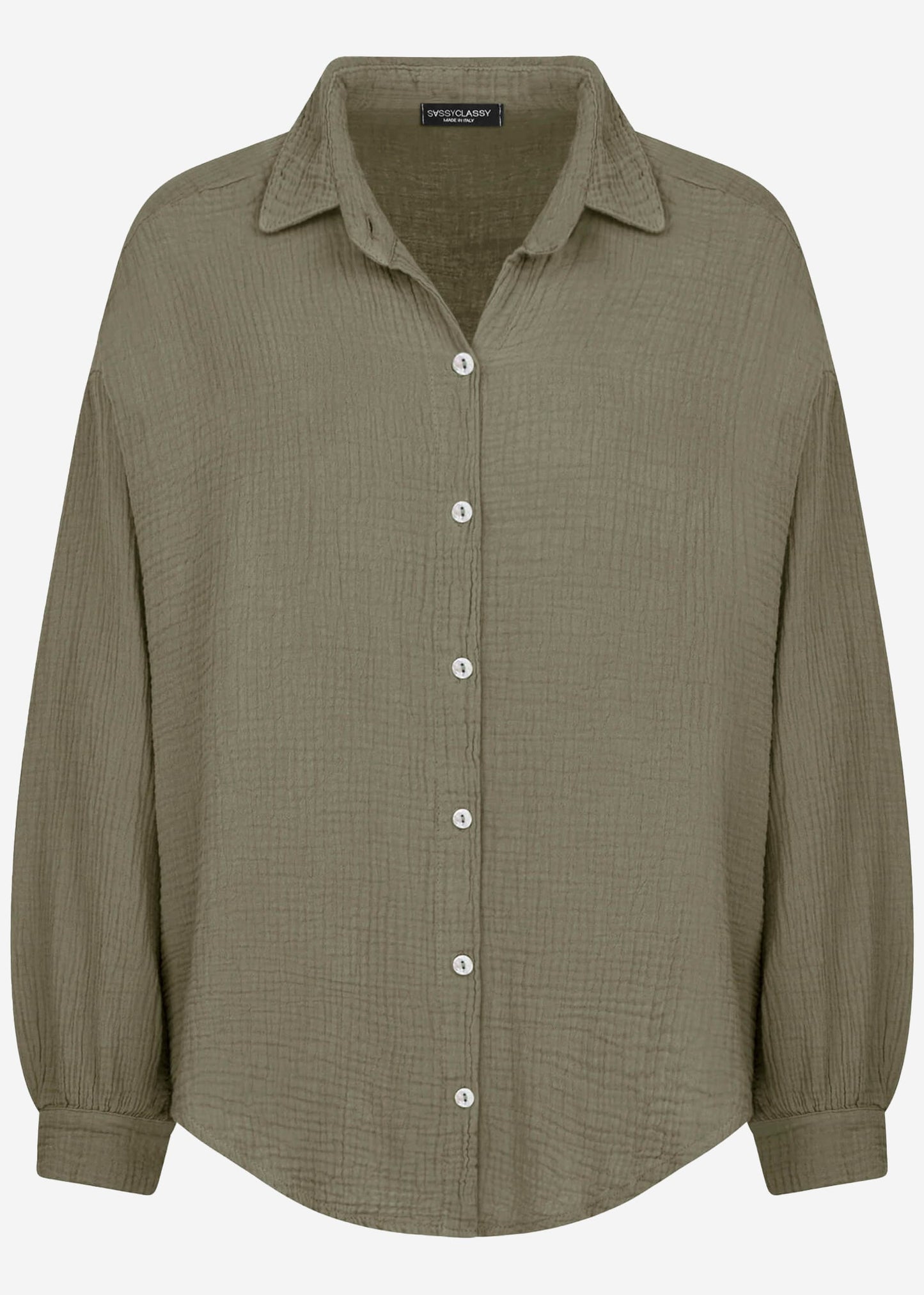 Blusa oversize, corta - caqui