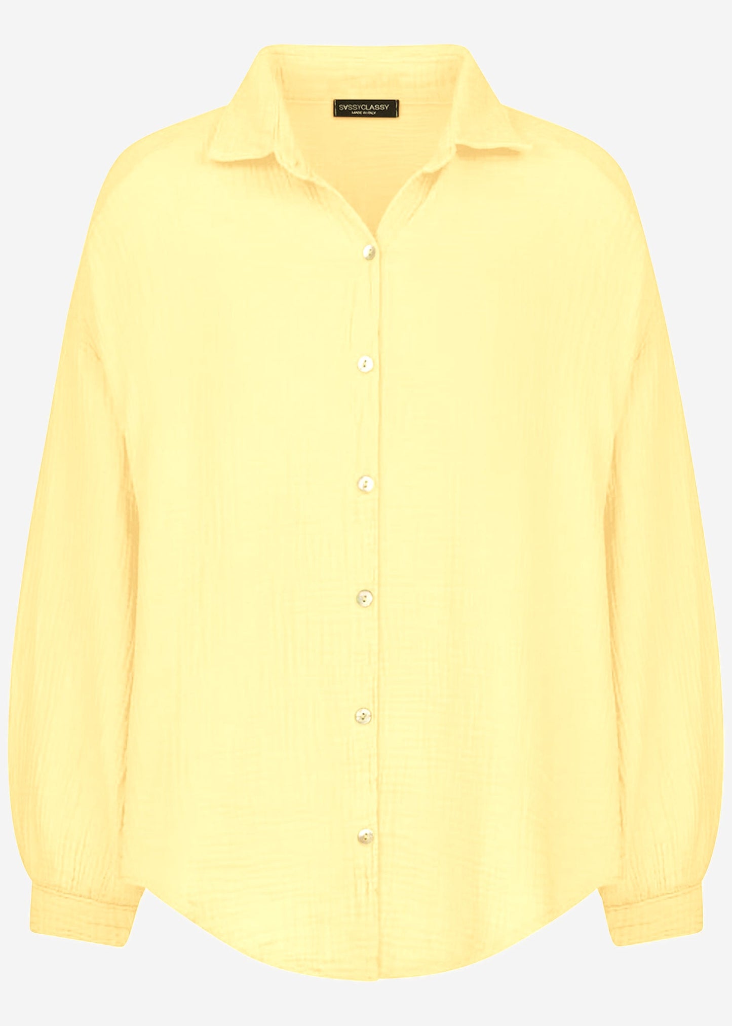 Blusa oversize, corta - amarilla