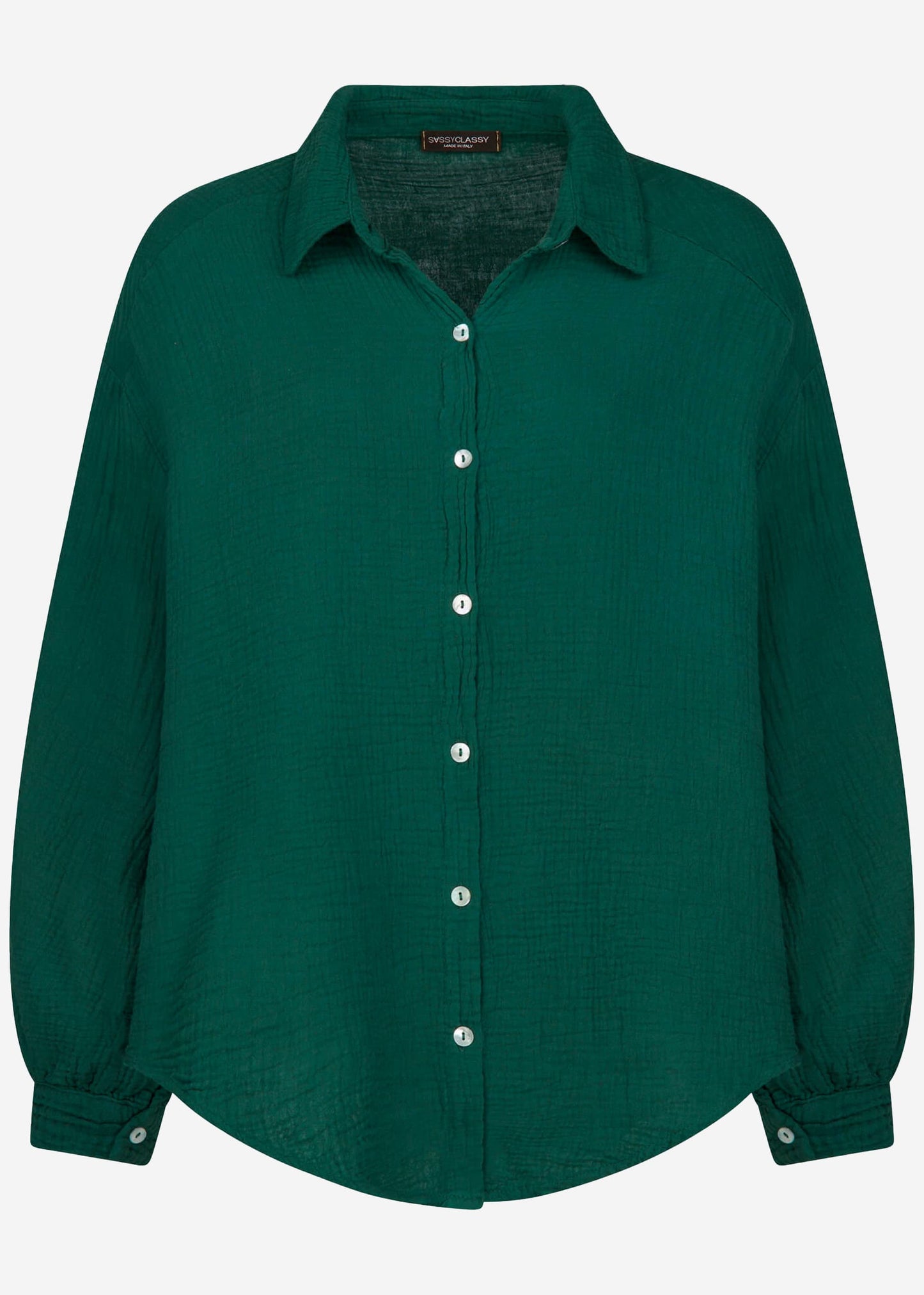 Blusa oversize, corta - verde oscuro