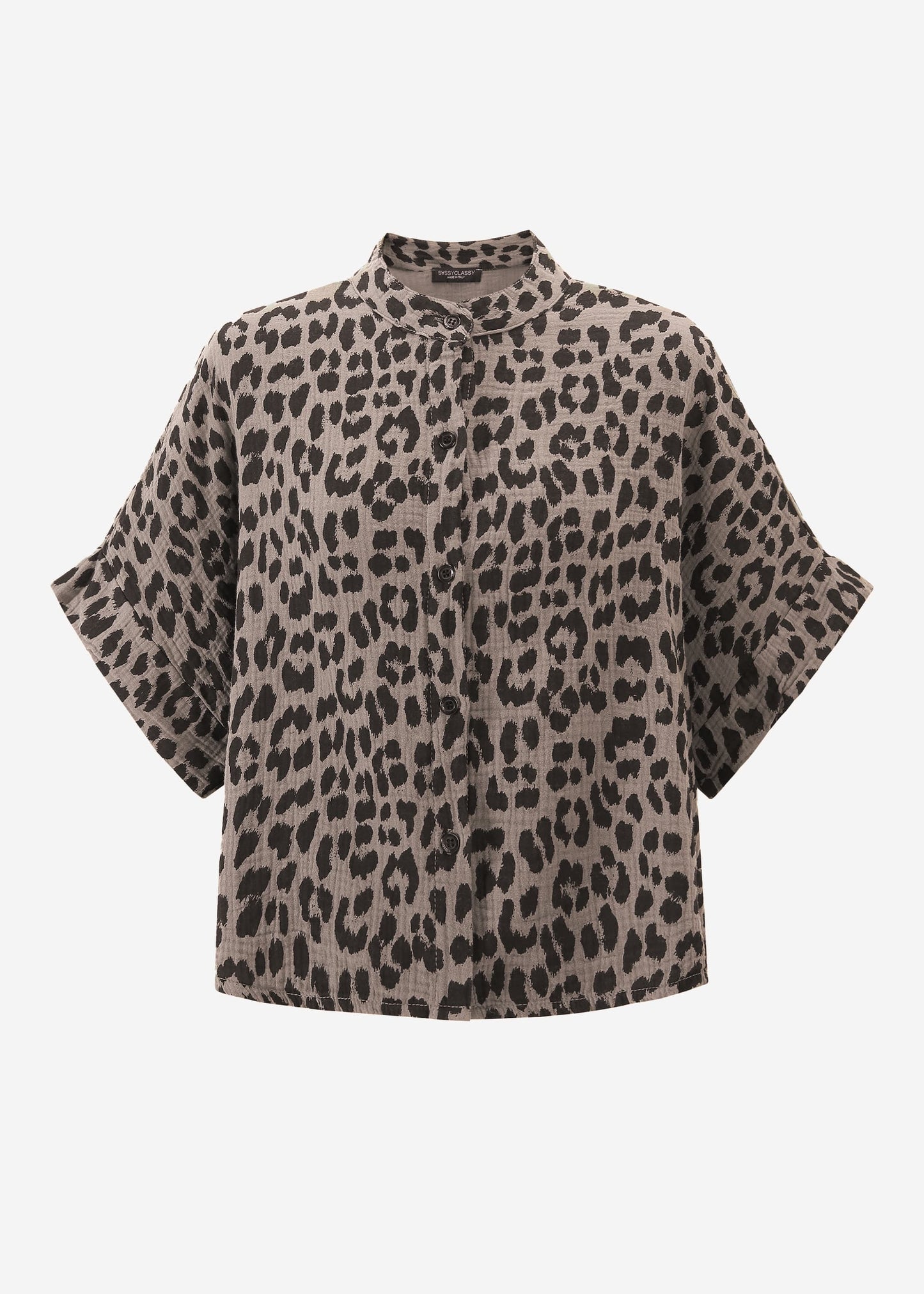 Blusa con estampado de leopardo - color topo