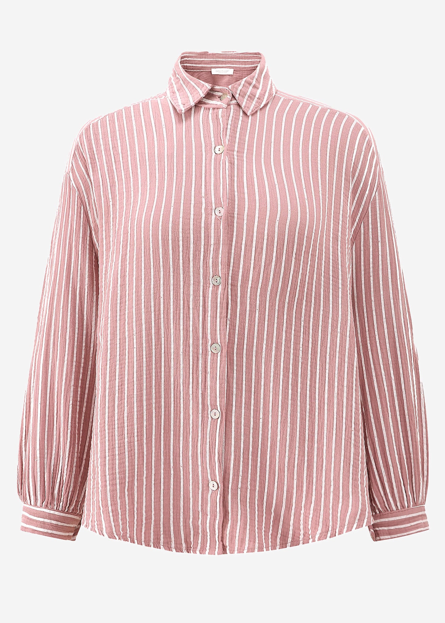 Blusa oversize  a rayas - rosa antiguo