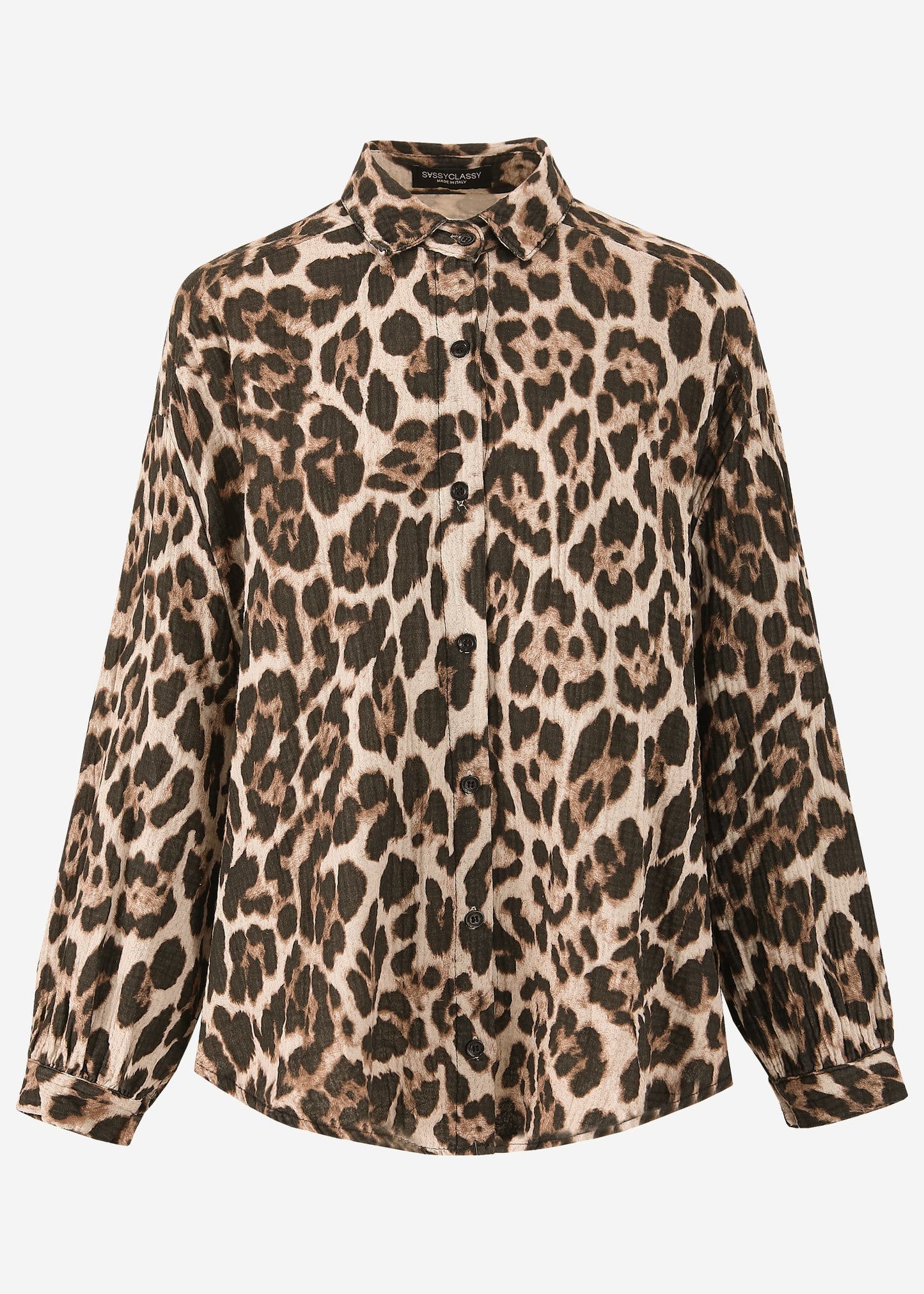 Blusa oversize  con estampado de leopardo - beige claro