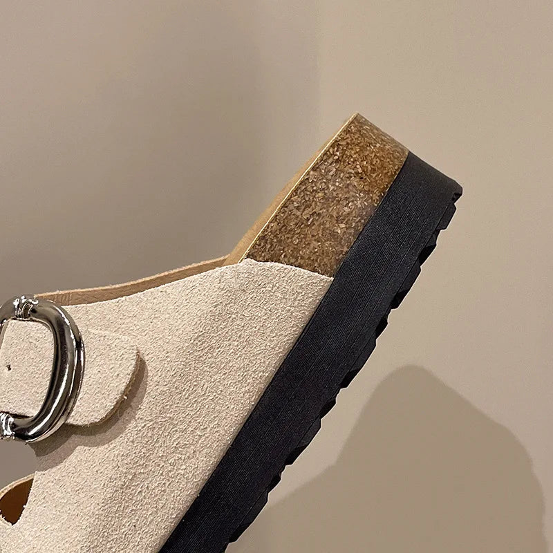 SOFIA: ¡Sandalias con doble hebilla y plantilla de corcho!