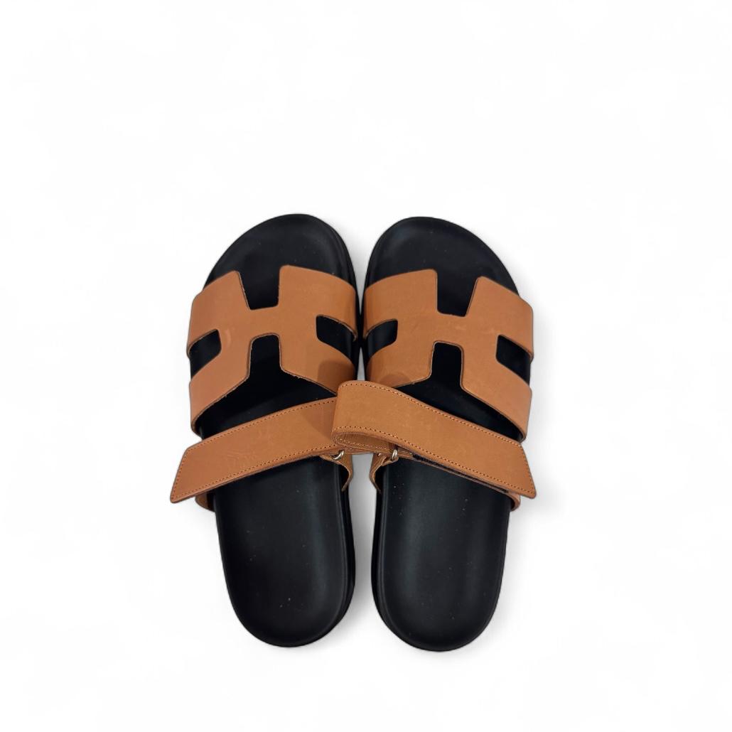 Ciabatta con strappo in pelle e camoscio - Kathleen