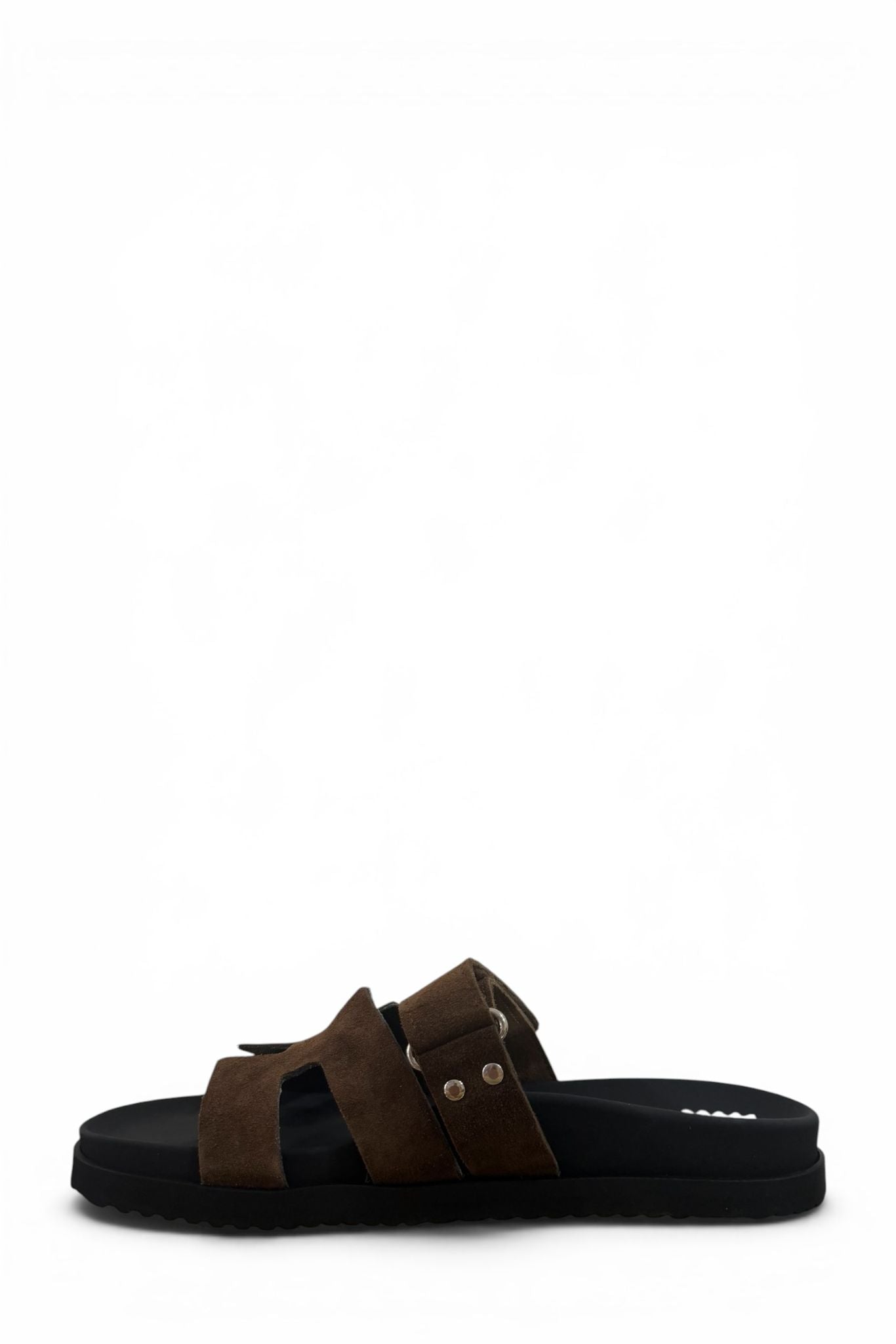 Ciabatta con strappo in pelle e camoscio - Kathleen
