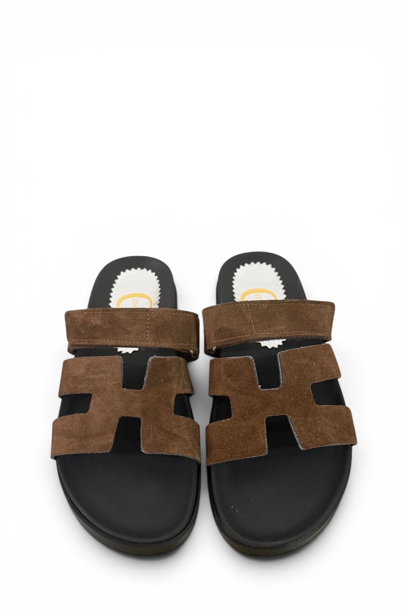 Ciabatta con strappo in pelle e camoscio - Kathleen