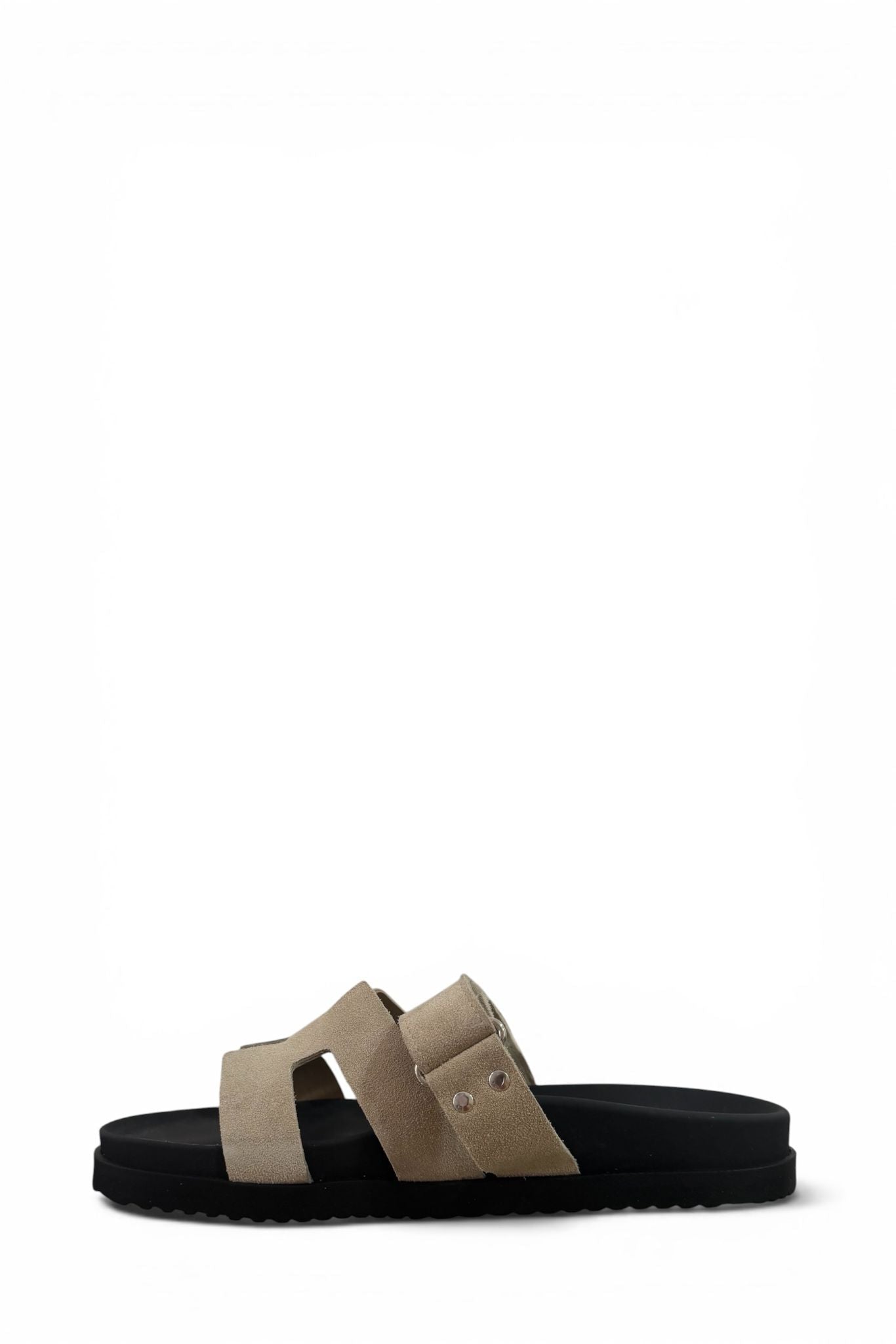 Ciabatta con strappo in pelle e camoscio - Kathleen