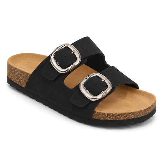 SOFIA: ¡Sandalias con doble hebilla y plantilla de corcho!