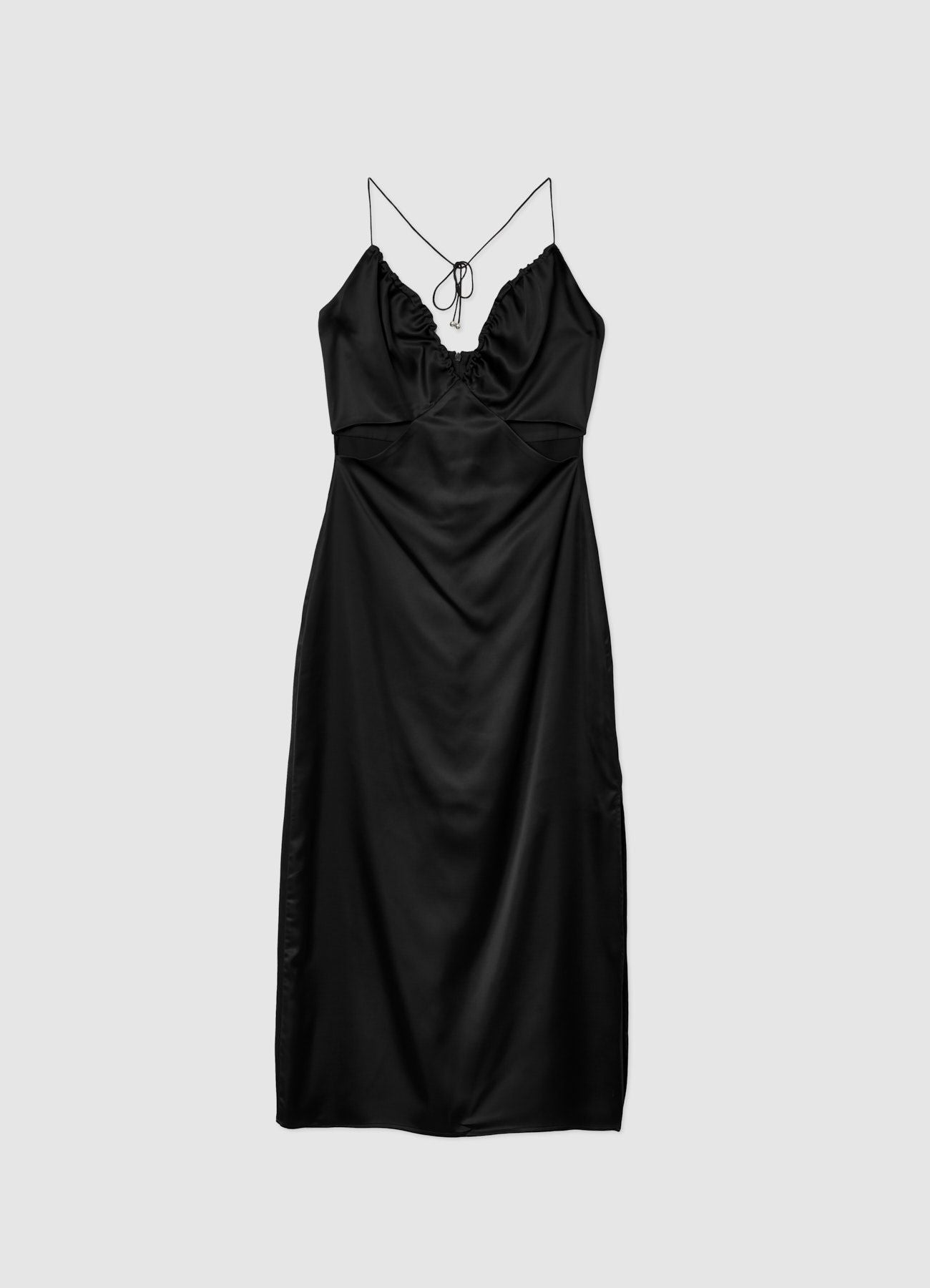 Ana - Vestido largo con efecto satén y aberturas